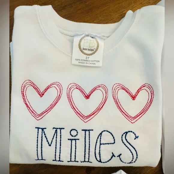 6 holiday embroidered tees with the name “Miles”. Play condition. Sizes 3T-4T. - Picture 2 of 7